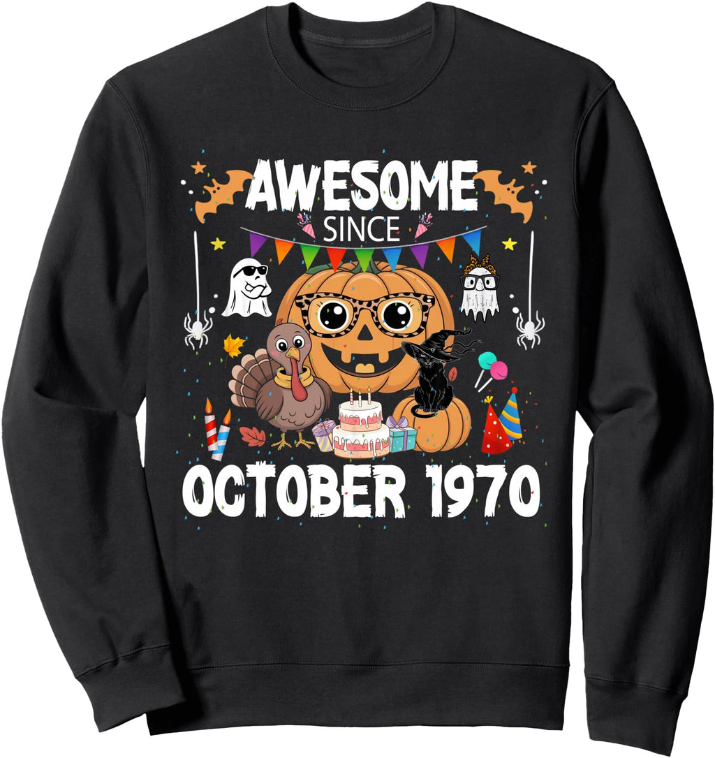 Exclusive Awesome Since October 1970 Sweatshirt - Streetwear Style Unisex - T-Shirt, Sweatshirt, Hoodie