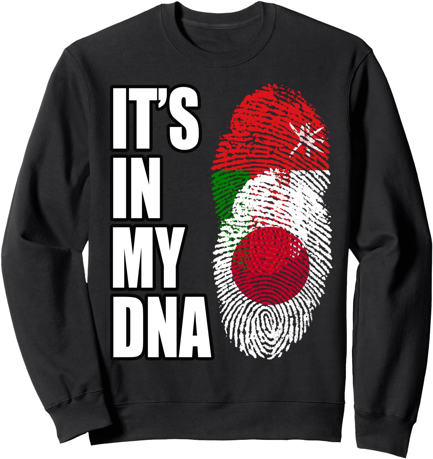 Omani And Japanese Heritage Dna Flag Rare Hoodie - Graphic Print for Adults - T-Shirt, Sweatshirt, Hoodie