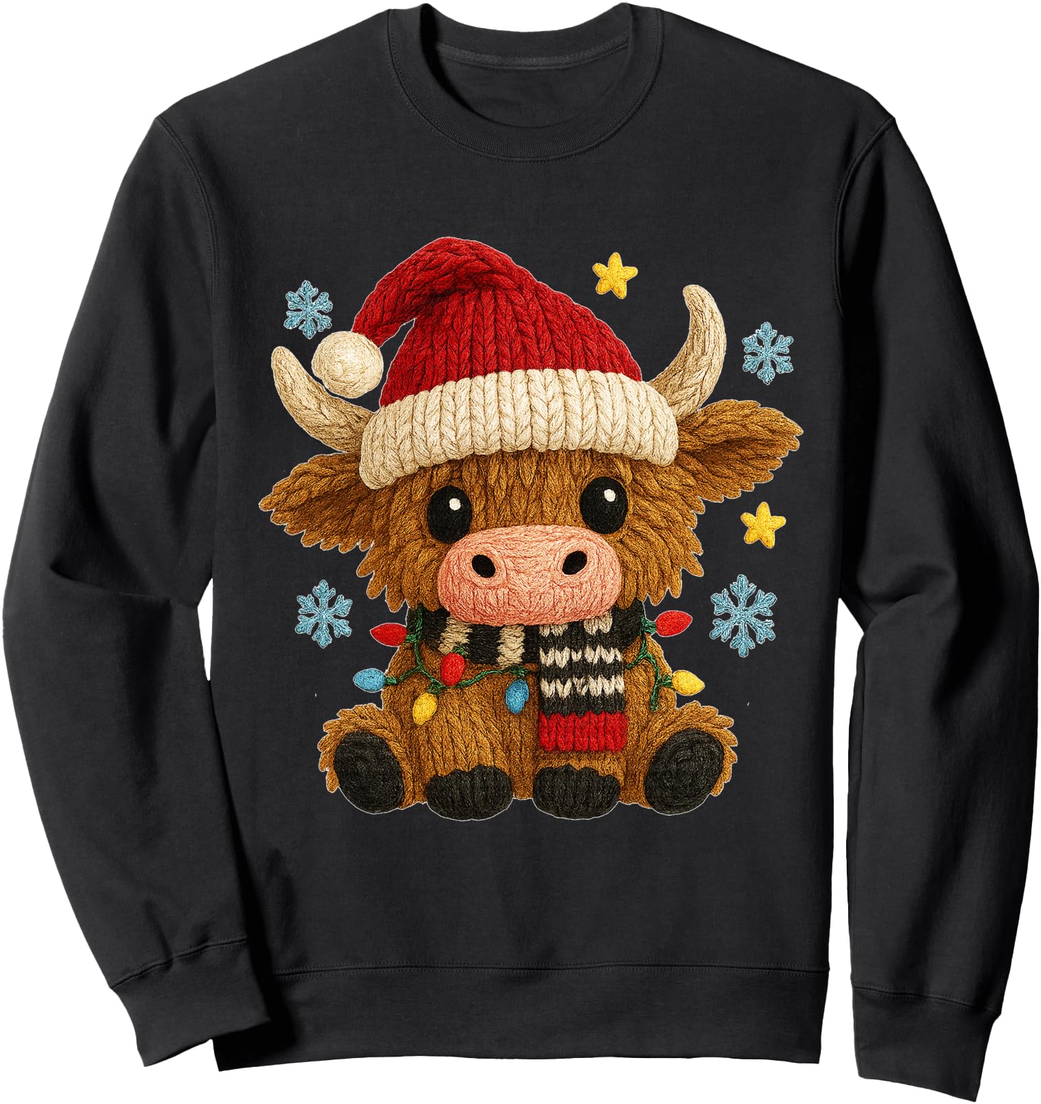 Crochet Yarn Highland Cow Western Girly T-Shirt - Unique Graphic Unisex - T-Shirt, Sweatshirt, Hoodie