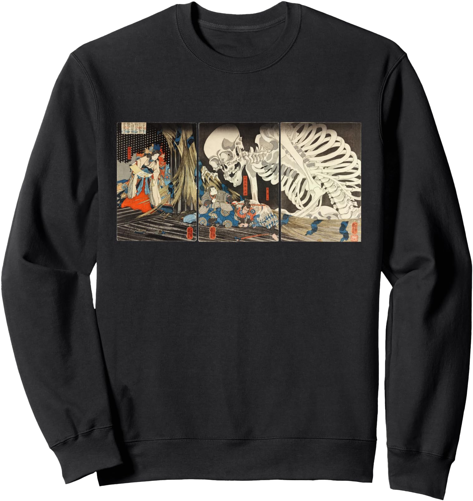 Original Skeleton And Witch Japanese Hoodie - Aesthetic Graphic Men Women - T-Shirt, Sweatshirt, Hoodie