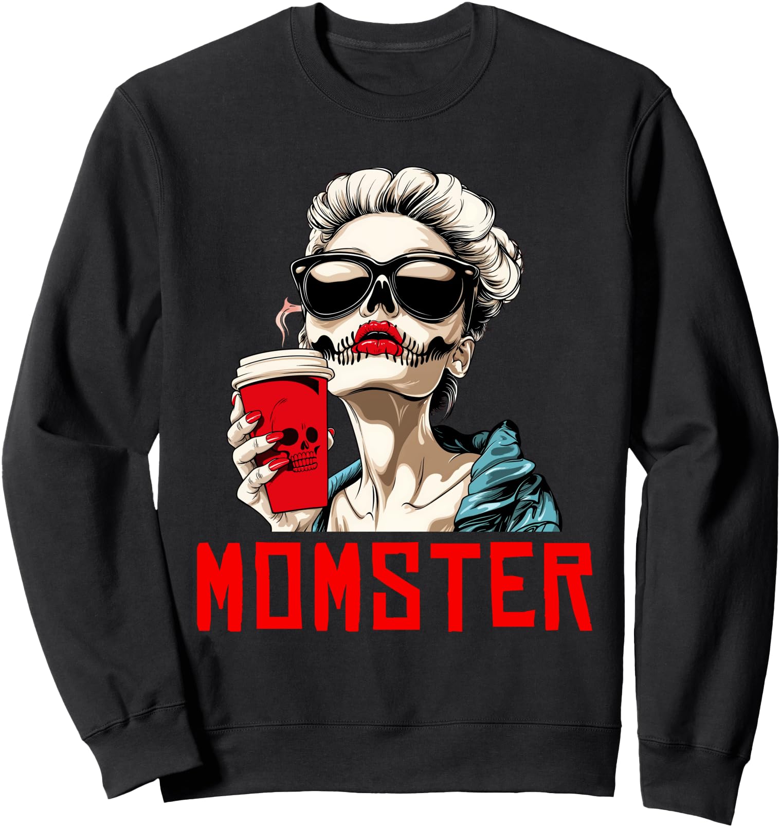 Handcrafted Momster Zombie Halloween Sweatshirt - Trendy Graphic Men Women - T-Shirt, Sweatshirt, Hoodie