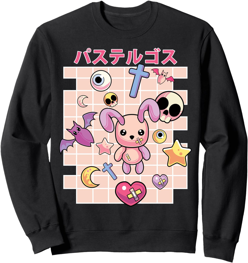 Handcrafted Kawaii Pastel Goth Sweatshirt - Fun Novelty Design for Adults - T-Shirt, Sweatshirt, Hoodie