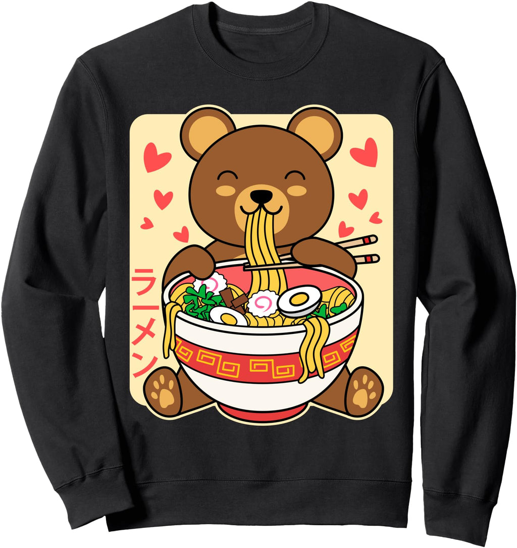 Original Kawaii Anime Bear Eating T-Shirt - Casual Everyday Wear Men Women - T-Shirt, Sweatshirt, Hoodie