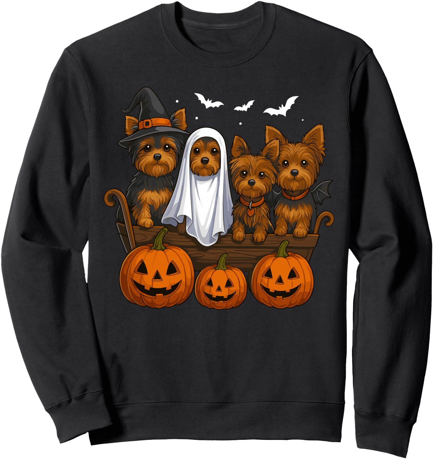 Yorkie Halloween Yorkshire Terrier Dog Hoodie - Unique Graphic Unisex - T-Shirt, Sweatshirt, Hoodie