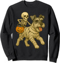 Skeleton Riding Mummy Schnauzer Dog Sweatshirt - Trendy Graphic Unisex - T-Shirt, Sweatshirt, Hoodie