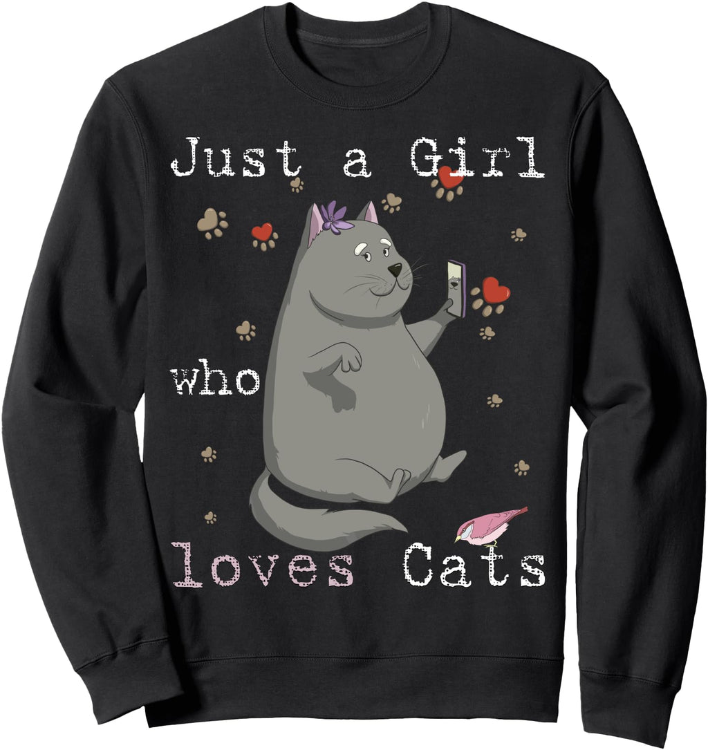 Just Who Loves Cats Kawaii Anime Cat Hoodie - Trendy Graphic Unisex - T-Shirt, Sweatshirt, Hoodie