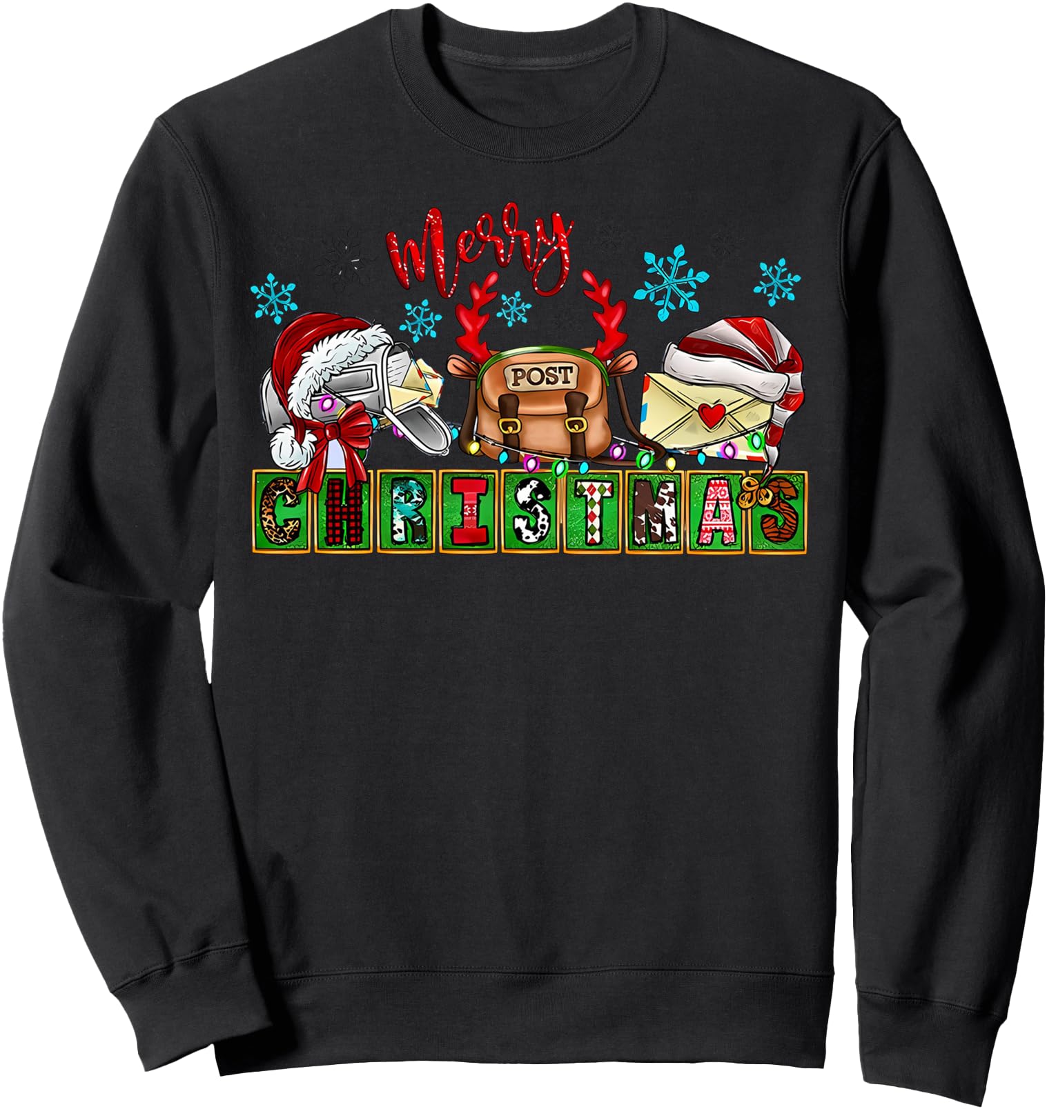 Handcrafted Merry Post Postal Worker Sweatshirt - Custom Art Print Unisex - T-Shirt, Sweatshirt, Hoodie