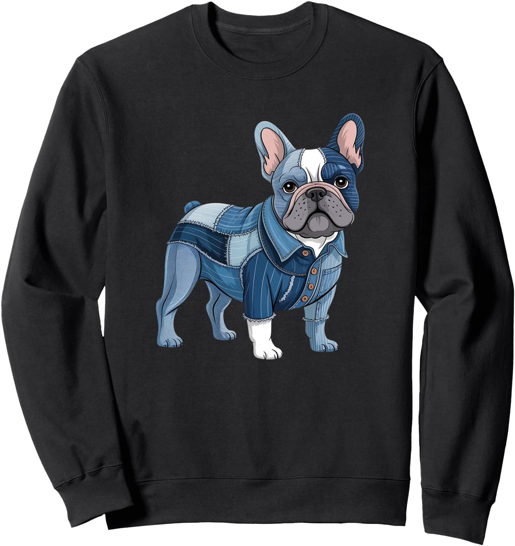 Exclusive Bulldog Pattern Sweatshirt - Minimalist Print for Adults - T-Shirt, Sweatshirt, Hoodie