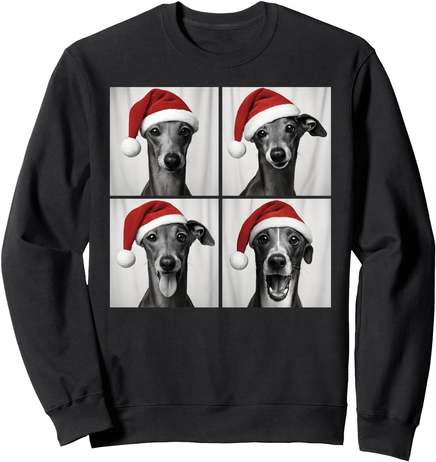 Italian Greyhound Santa Dog Photo Booth T-Shirt - Streetwear Style Unisex - T-Shirt, Sweatshirt, Hoodie