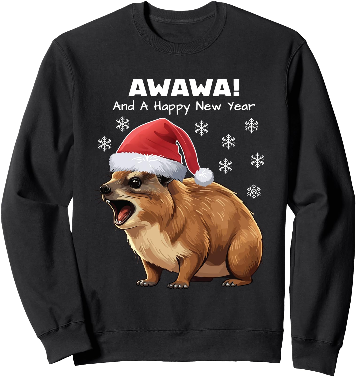Rock Hyrax Awawa Happy New Year Dassie Hoodie - Custom Art Print Unisex - T-Shirt, Sweatshirt, Hoodie