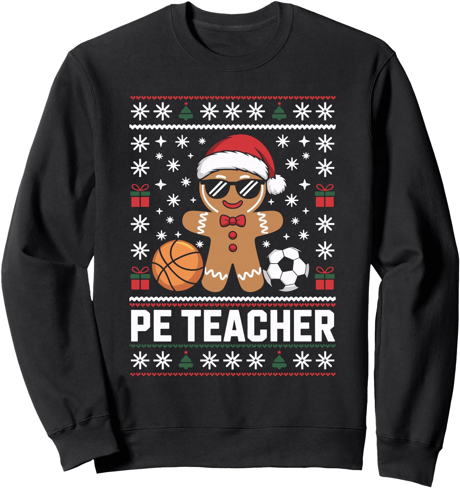 Pe Teacher Gingerbread Ugly Exclusive Hoodie - Custom Art Print Unisex - T-Shirt, Sweatshirt, Hoodie