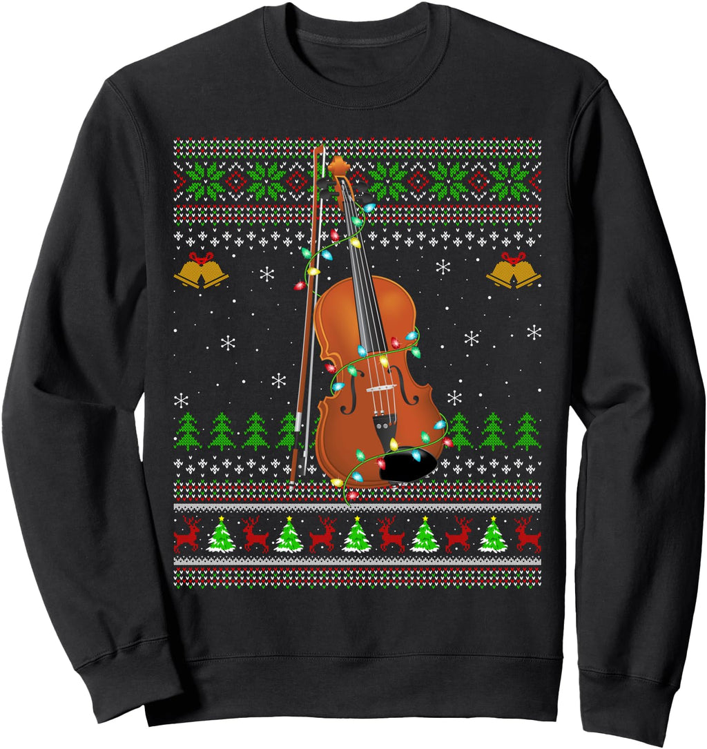 Original Violin Music Santa Violin Sweatshirt - Custom Art Print Men Women - T-Shirt, Sweatshirt, Hoodie