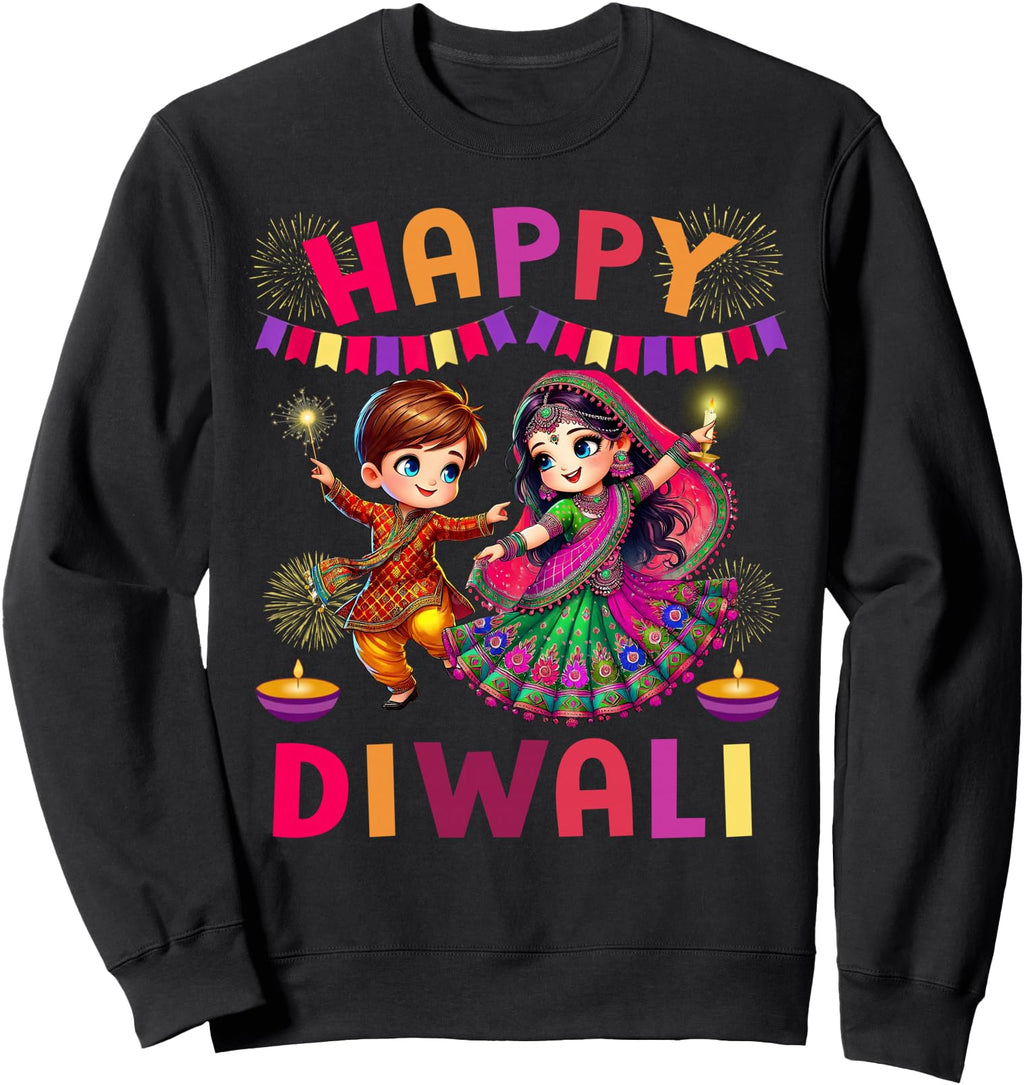 Handcrafted Happy Diwali Festival Sweatshirt - Unique Graphic Unisex - T-Shirt, Sweatshirt, Hoodie