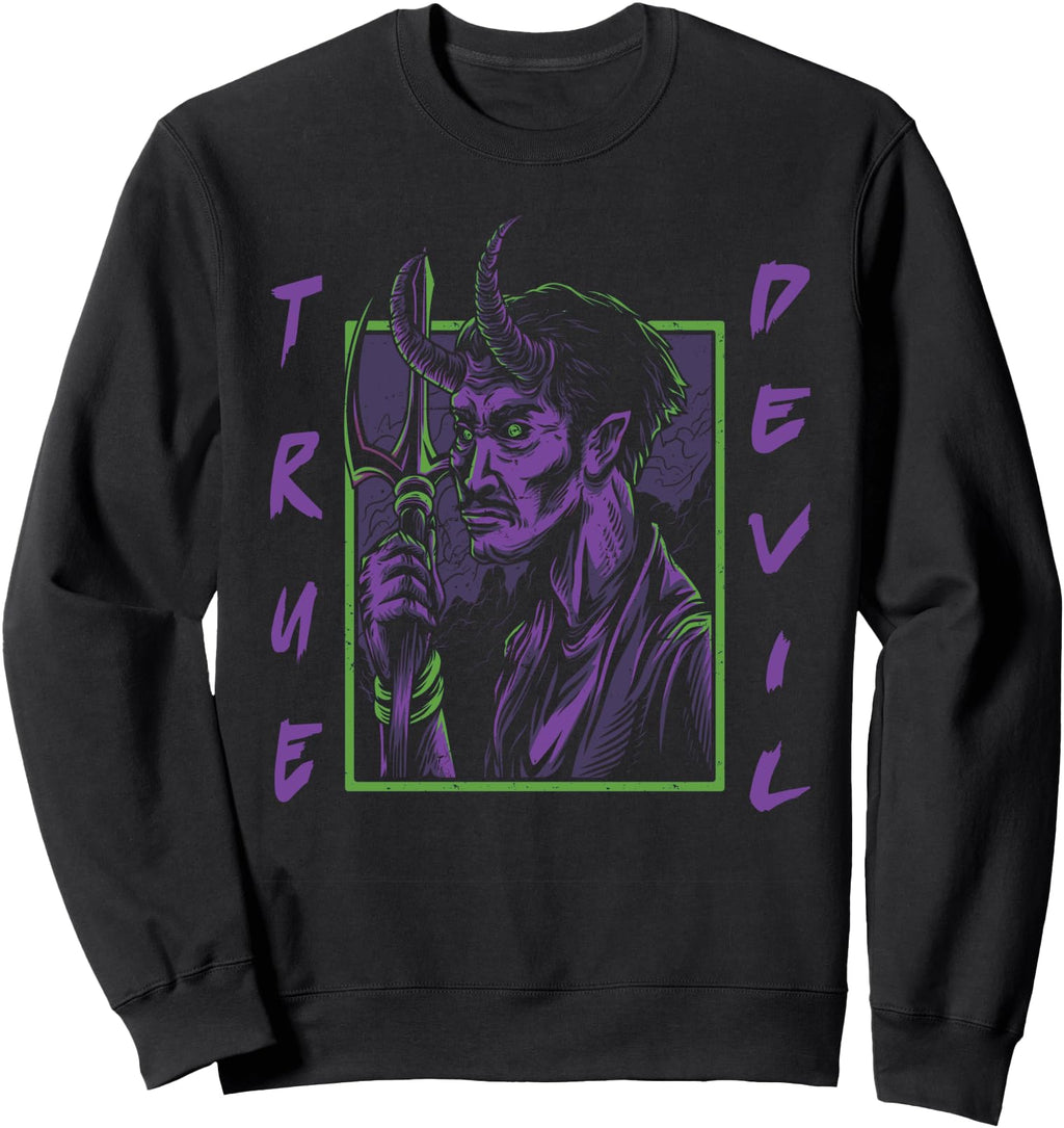 True Devil Japanese Demon Rare Sweatshirt - Aesthetic Graphic Unisex - T-Shirt, Sweatshirt, Hoodie