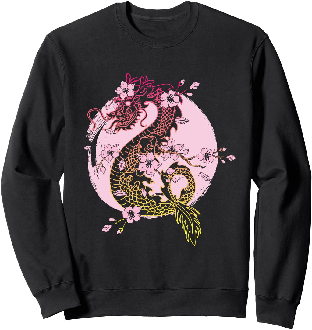 Handcrafted Dragon And Japanese Sweatshirt - Aesthetic Graphic Unisex - T-Shirt, Sweatshirt, Hoodie