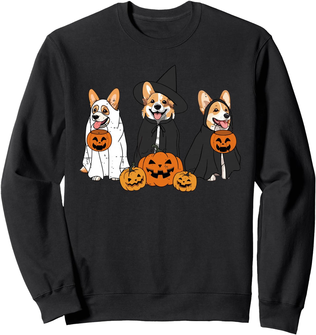 Original Ghost And Witch Corgi Dog T-Shirt - Graphic Print for Adults - T-Shirt, Sweatshirt, Hoodie