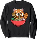 Handcrafted Red Panda Eating Ramen Sweatshirt - Custom Art Print Unisex - T-Shirt, Sweatshirt, Hoodie