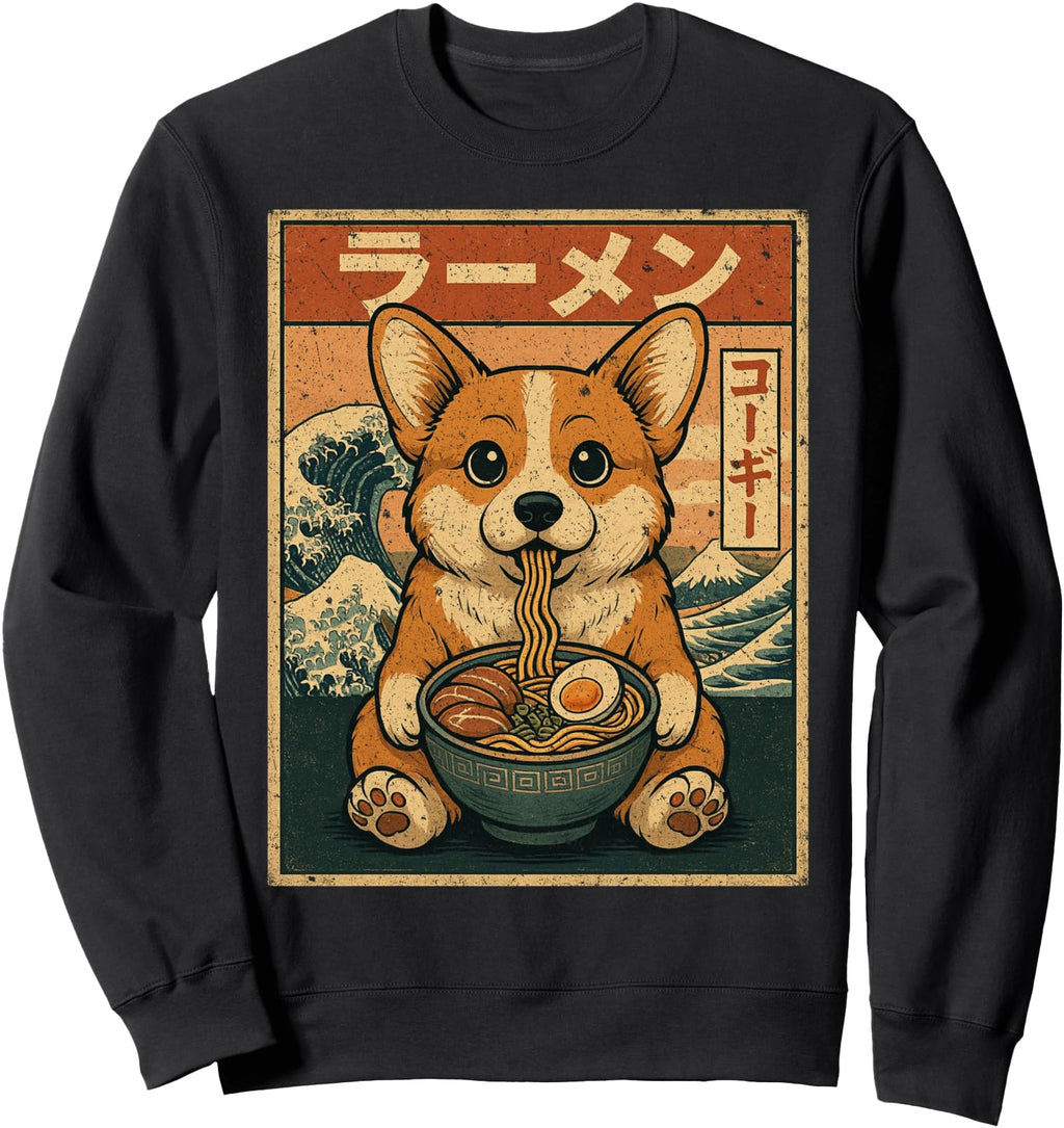 Exclusive Kawaii Ramen Corgi T-Shirt - Streetwear Style for Adults - T-Shirt, Sweatshirt, Hoodie
