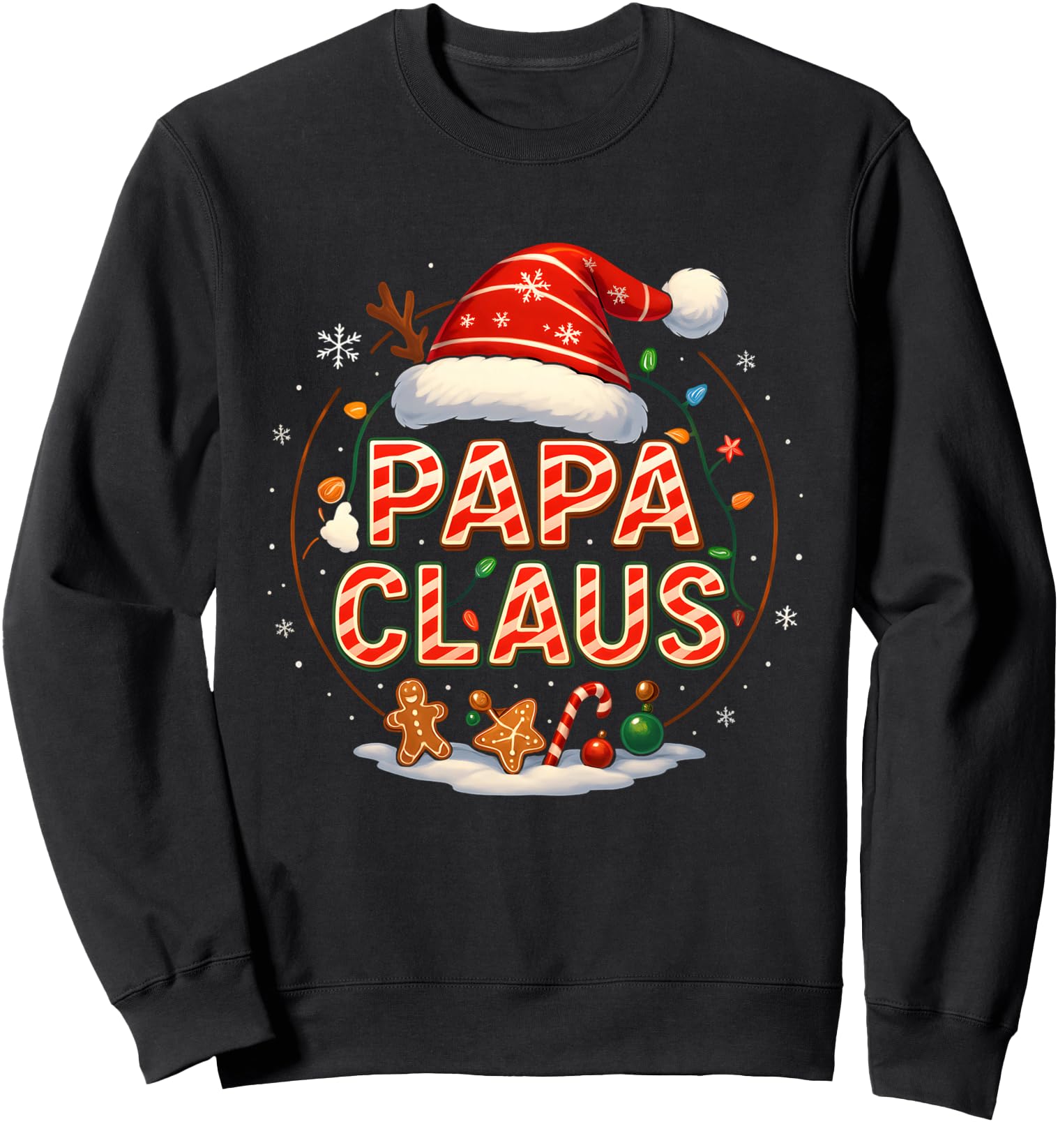 Papa Claus Lights Pajama Family Sweatshirt - Streetwear Style for Adults - T-Shirt, Sweatshirt, Hoodie