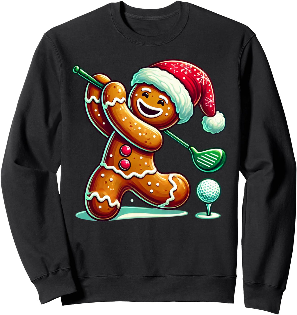 Gingerbread Plays Golf Golfing Santa T-Shirt - Unique Graphic Men Women - T-Shirt, Sweatshirt, Hoodie