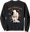 Authentic Moo I Mean Boo Ghost Cow T-Shirt - Fun Novelty Design for Adults - T-Shirt, Sweatshirt, Hoodie