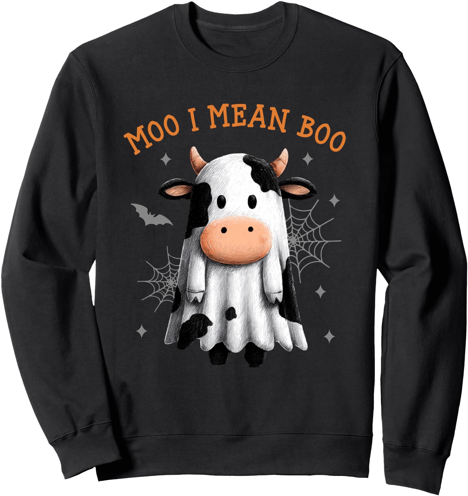 Authentic Moo I Mean Boo Ghost Cow T-Shirt - Fun Novelty Design for Adults - T-Shirt, Sweatshirt, Hoodie