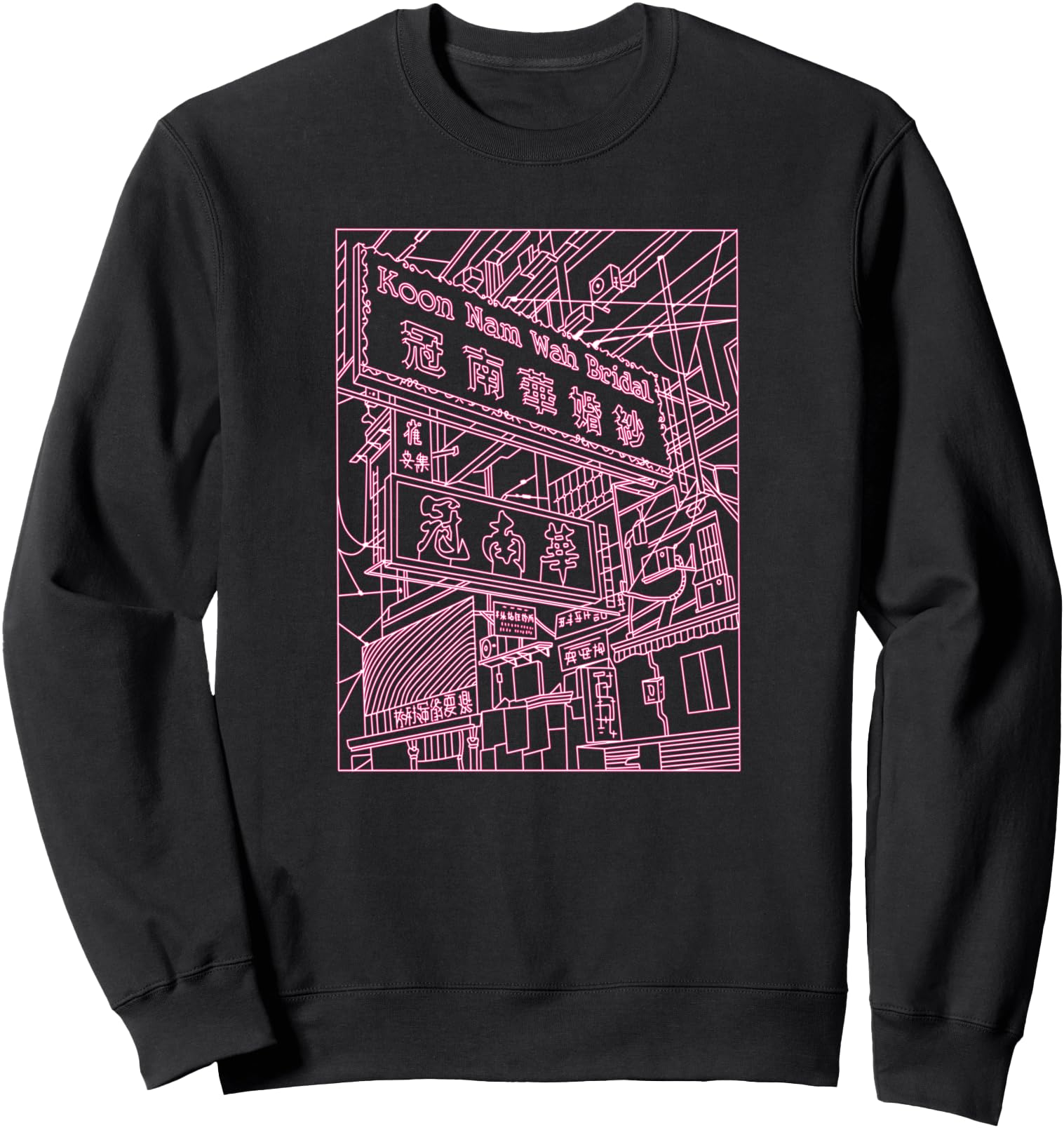 Tokyo Street Line Art Japan Japanese City Hoodie - Custom Art Print Unisex - T-Shirt, Sweatshirt, Hoodie