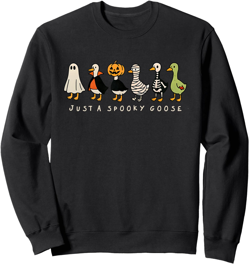 Handcrafted Just Spooky Goose Sweatshirt - Fun Novelty Design for Adults - T-Shirt, Sweatshirt, Hoodie