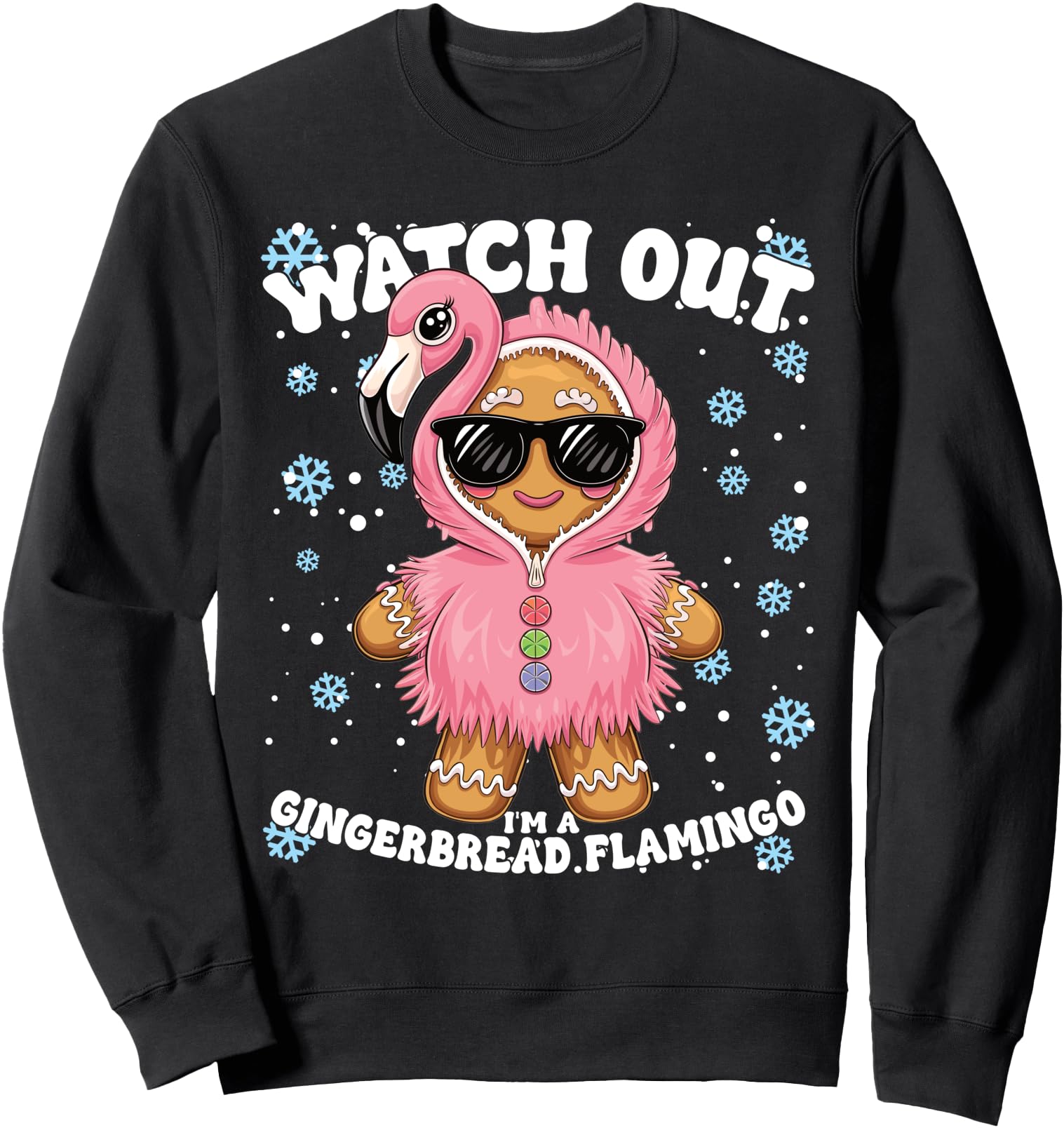 Gingerbread Flamingo Rare Hoodie - Trendy Graphic for Adults - T-Shirt, Sweatshirt, Hoodie
