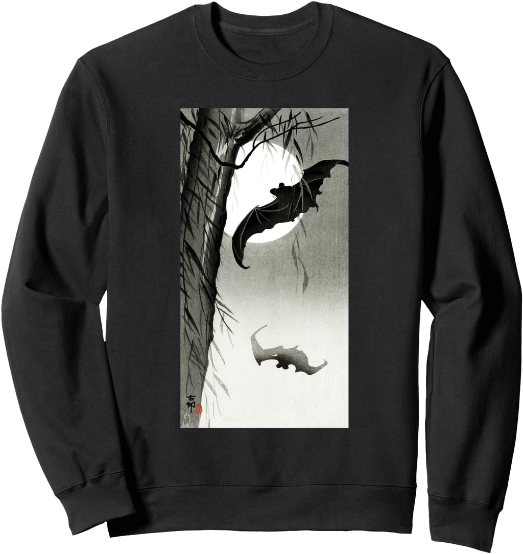 Handcrafted Bats Under Full Moon Ohara Hoodie - Custom Art Print Men Women - T-Shirt, Sweatshirt, Hoodie