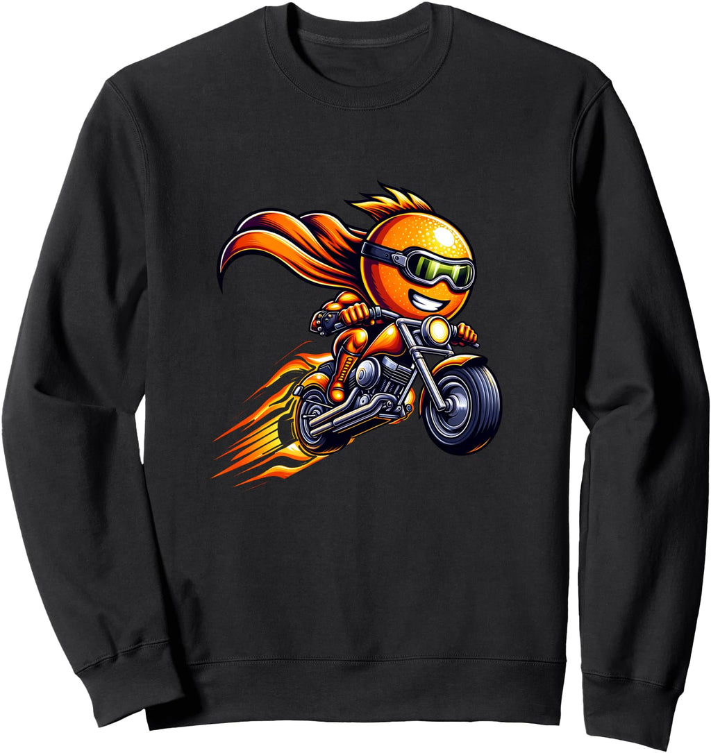 Motorcycle Superhero Fun Orange T-Shirt - Casual Everyday Wear Unisex - T-Shirt, Sweatshirt, Hoodie