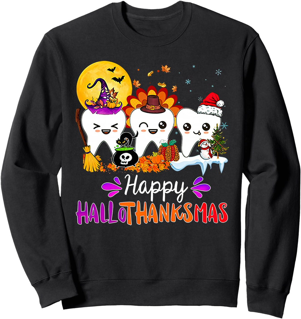 Exclusive Teeth Dental Squad Happy Hoodie - Novelty Apparel for Adults - T-Shirt, Sweatshirt, Hoodie