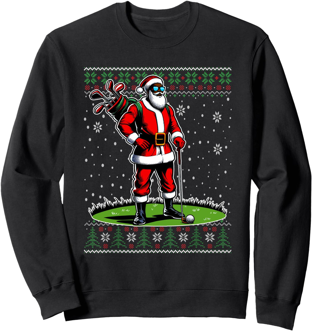 African American Santa Golf Ugly Artist Hoodie - Unique Graphic Men Women - T-Shirt, Sweatshirt, Hoodie