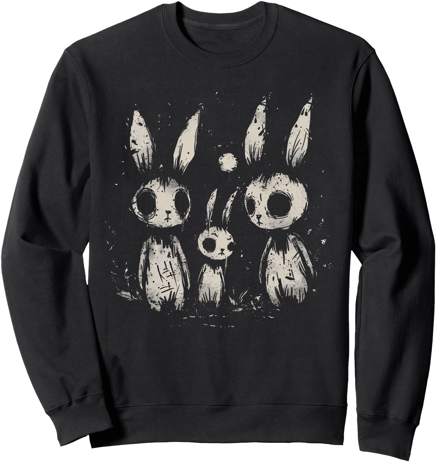 Handcrafted Creepy Bunny Rabbits Horror Hoodie - Unique Graphic for Adults - T-Shirt, Sweatshirt, Hoodie