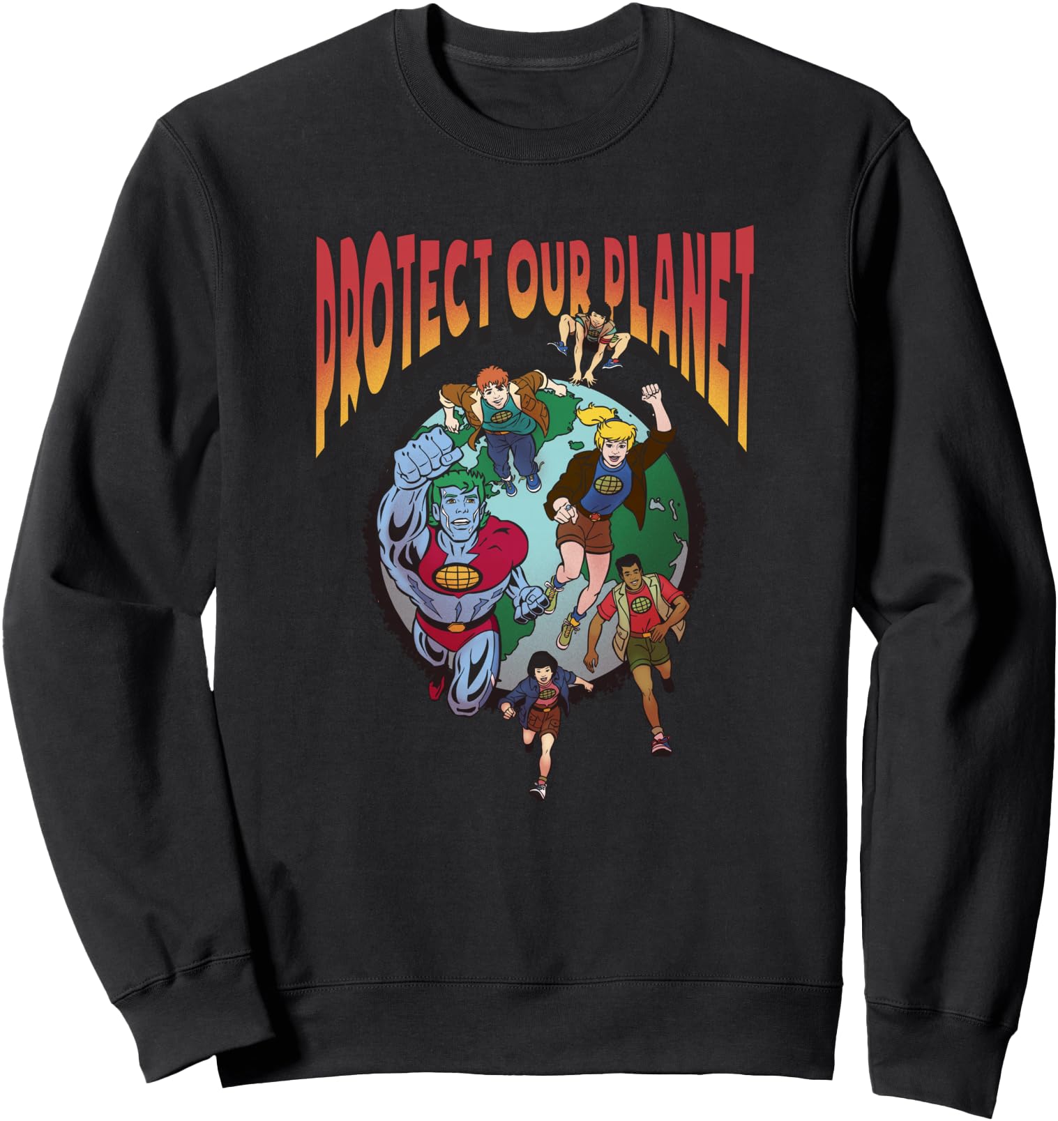 Authentic Captain Planet Protect Our T-Shirt - Custom Art Print Unisex - T-Shirt, Sweatshirt, Hoodie
