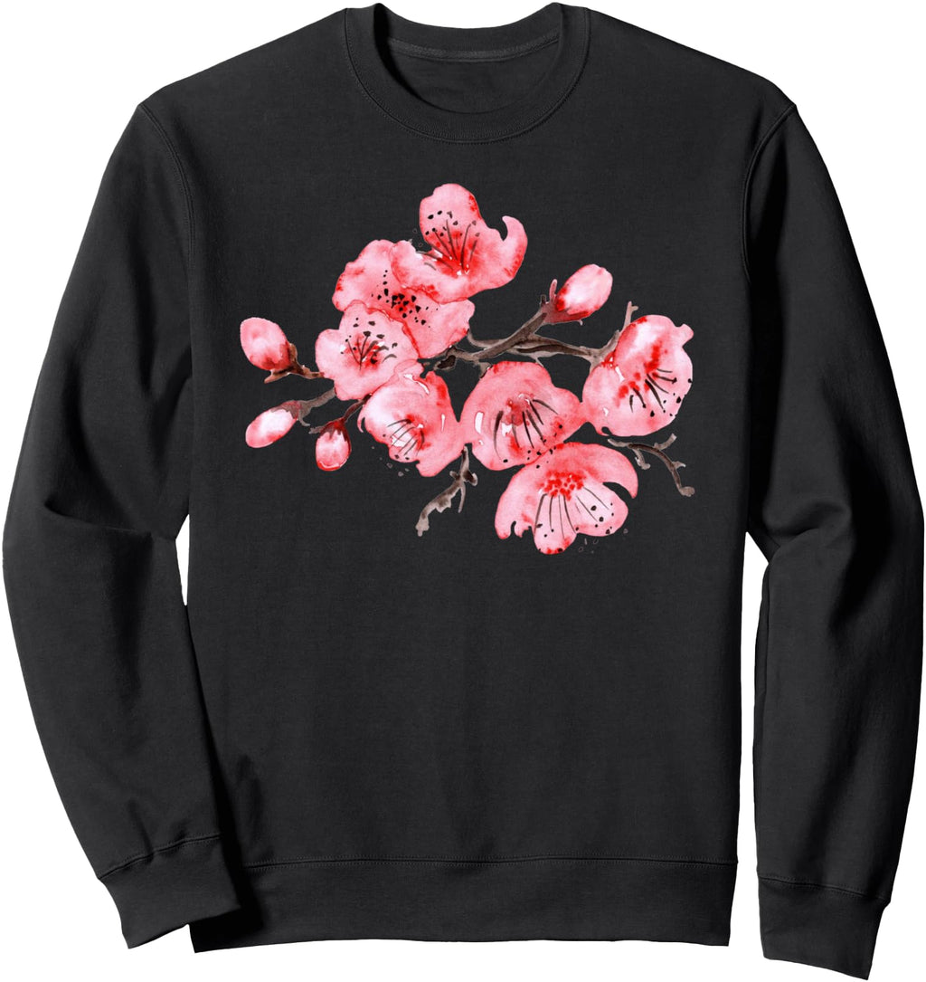 Watercolor Japanese Cherry Blossom Floral Hoodie - Streetwear Style Unisex - T-Shirt, Sweatshirt, Hoodie