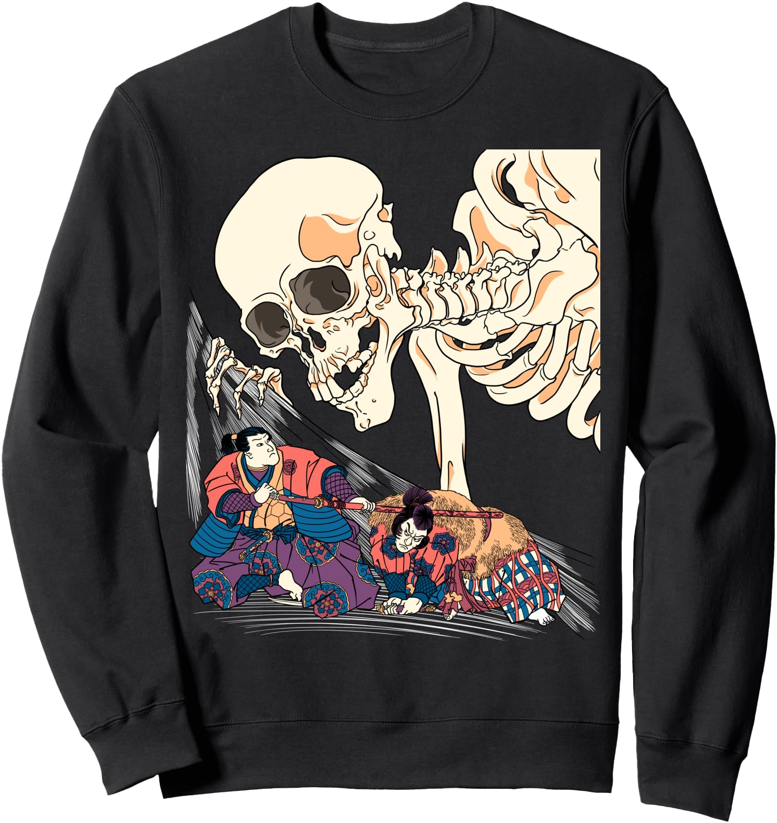 Kuniyoshi Samurai Killing Skeleton T-Shirt - Fun Novelty Design Unisex - T-Shirt, Sweatshirt, Hoodie