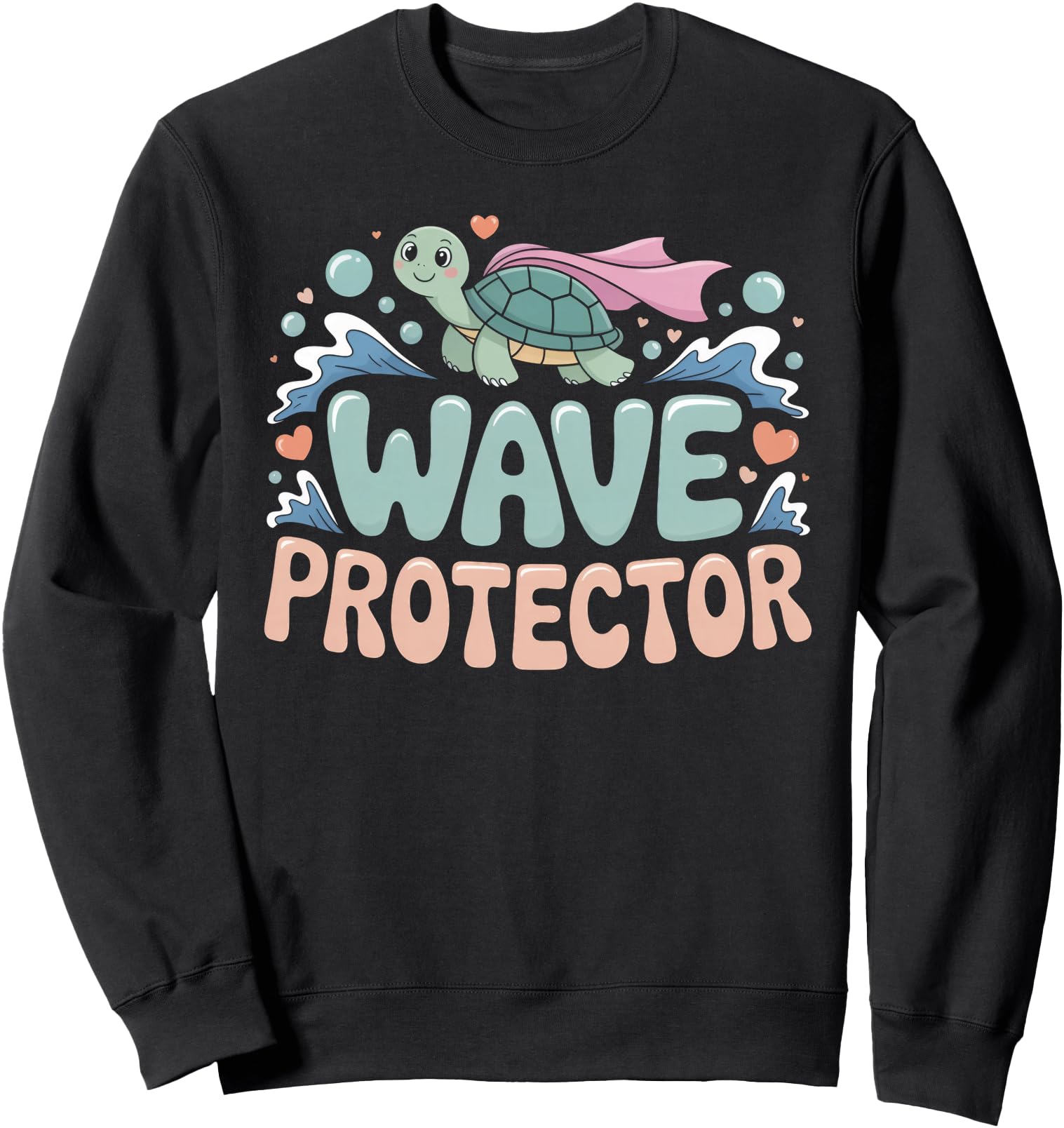 Wave Protector Sea Turtle Ocean Hero Hoodie - Graphic Print Men Women - T-Shirt, Sweatshirt, Hoodie