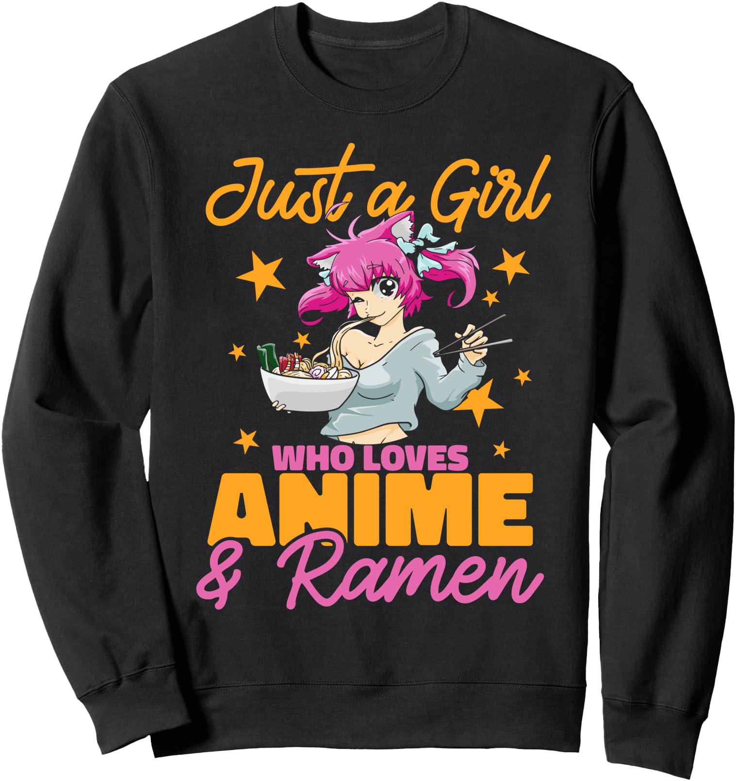 Authentic Anime Ramen Just Who Loves T-Shirt - Novelty Apparel Men Women - T-Shirt, Sweatshirt, Hoodie