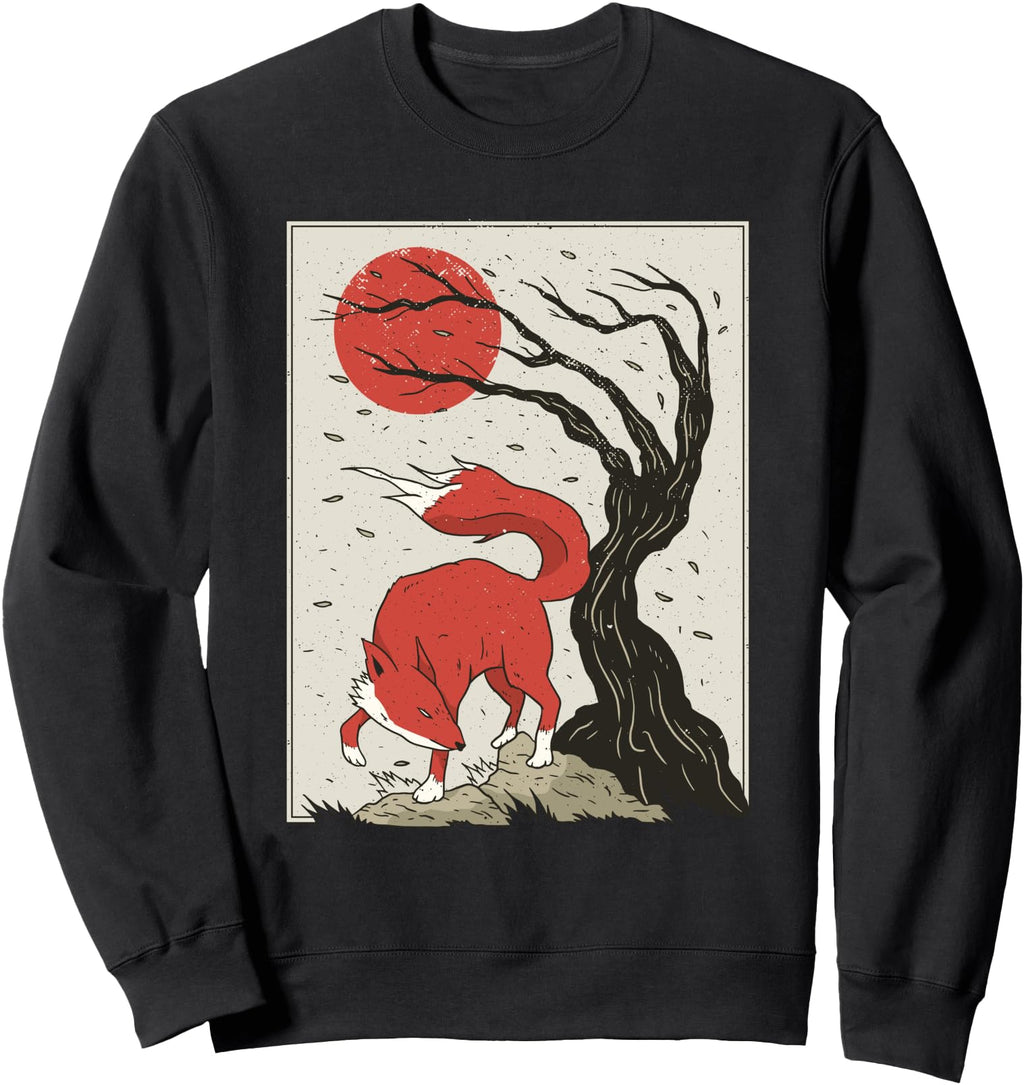 Handcrafted Fox Windy Landscape L Sweatshirt - Novelty Apparel Unisex - T-Shirt, Sweatshirt, Hoodie
