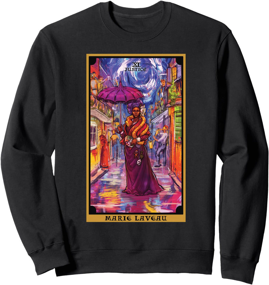 Marie Laveau Justice Tarot Card Sweatshirt - Unique Graphic Men Women - T-Shirt, Sweatshirt, Hoodie