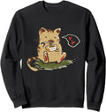 Handcrafted Kawaii Anime Cat Japanese Sweatshirt - Unique Graphic Unisex - T-Shirt, Sweatshirt, Hoodie