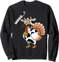 Handcrafted Thanksgiving Turkey Moo Cow Hoodie - Trendy Graphic for Adults - T-Shirt, Sweatshirt, Hoodie