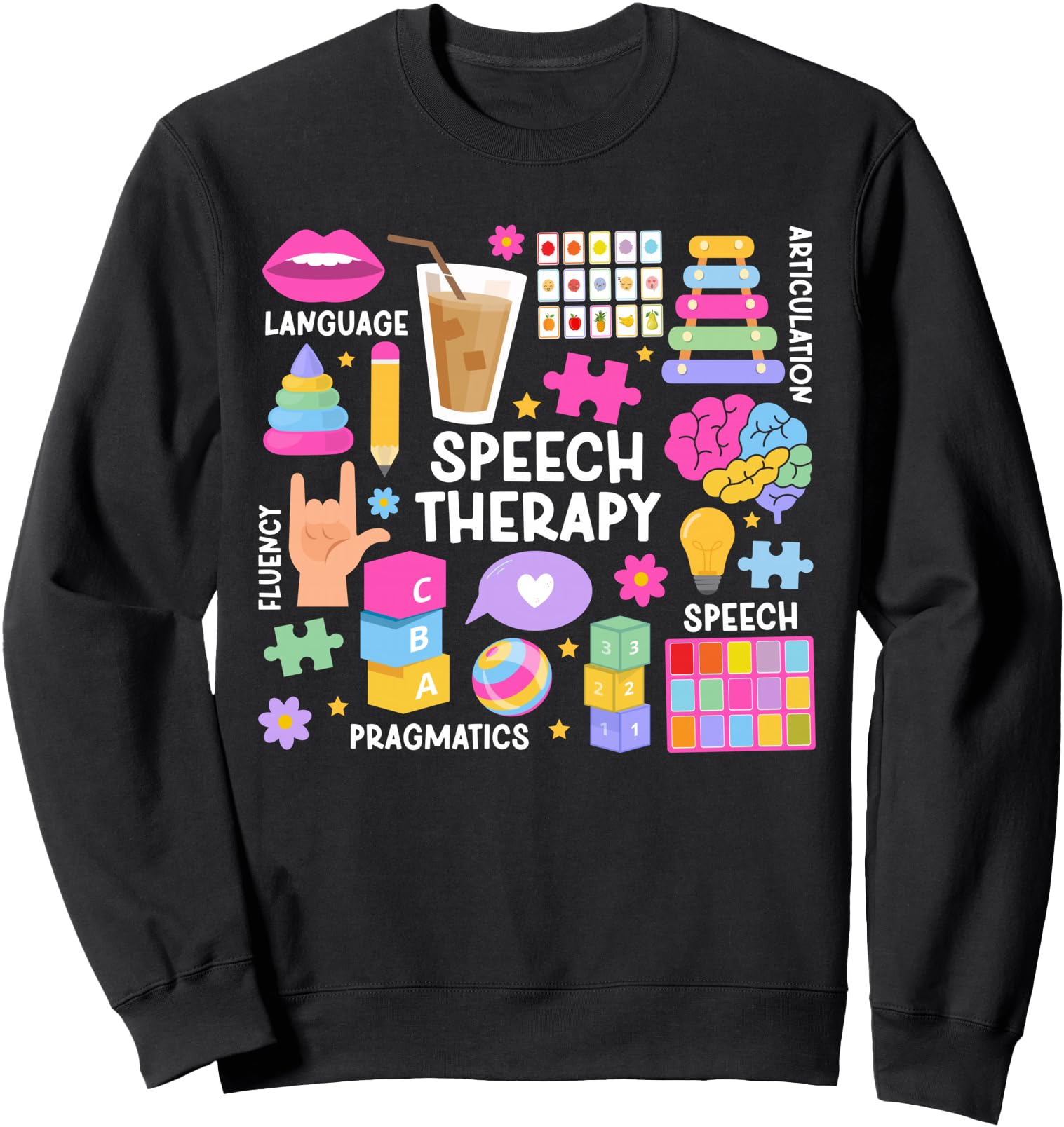 Speech Therapy Slp Speech Language Hoodie - Unique Graphic for Adults - T-Shirt, Sweatshirt, Hoodie