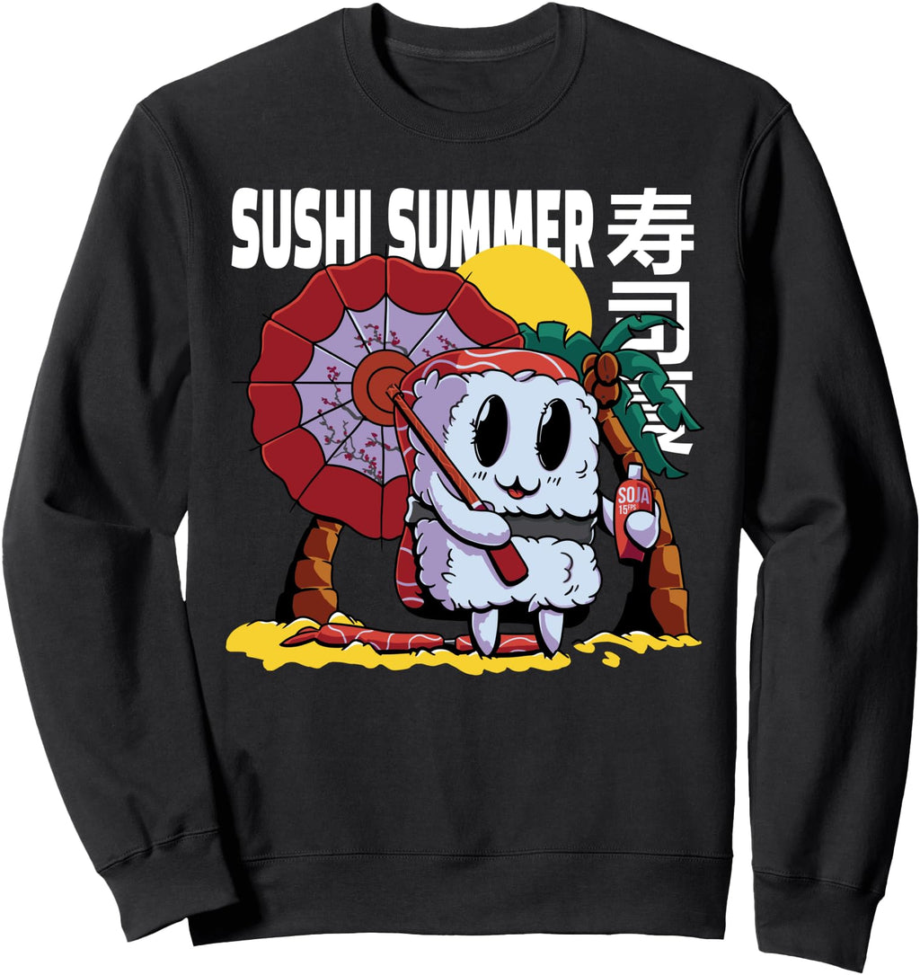 Sushi Summer Kawaii Beach Sweatshirt - Casual Everyday Wear for Adults - T-Shirt, Sweatshirt, Hoodie