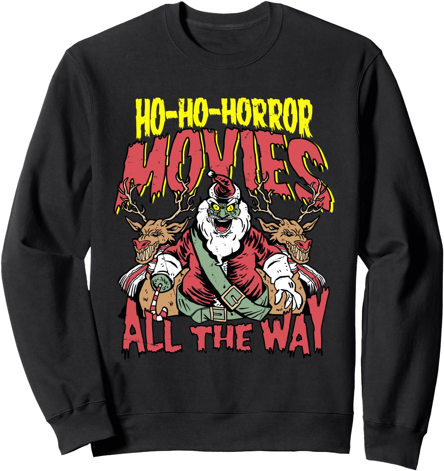 Original Horror Movie Evil Santa Sweatshirt - Custom Art Print Men Women - T-Shirt, Sweatshirt, Hoodie