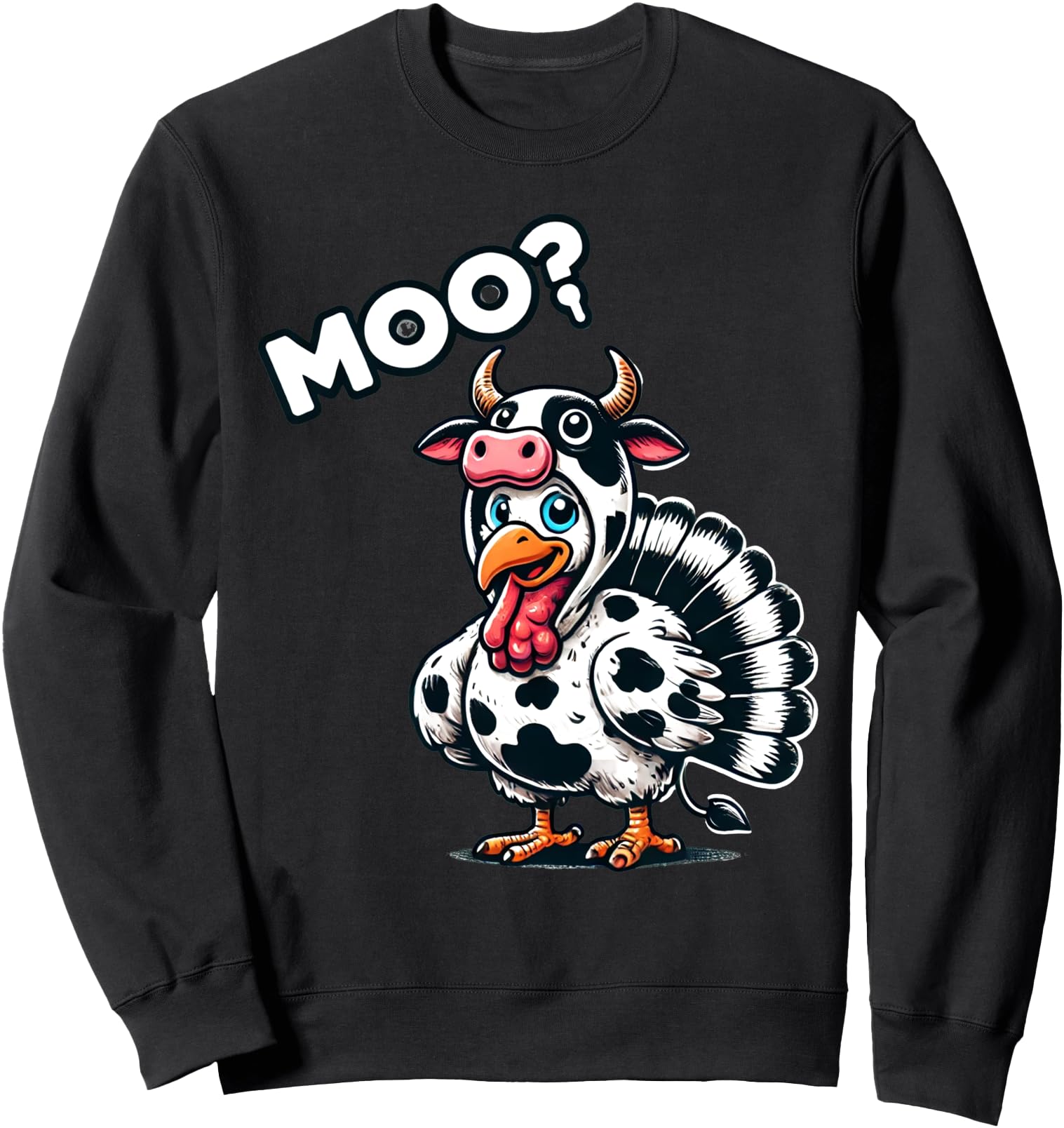 Cow Turkey Moo Thanksgiving Hoodie - Novelty Apparel Unisex - T-Shirt, Sweatshirt, Hoodie