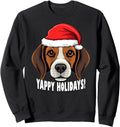 Exclusive Beagle Yappy Holidays Santa Hoodie - Custom Art Print for Adults - T-Shirt, Sweatshirt, Hoodie