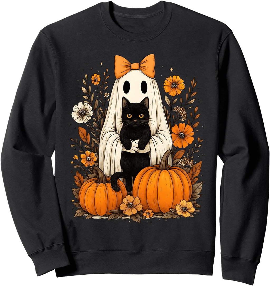 Handcrafted Halloween Ghost Holding T-Shirt - Custom Art Print for Adults - T-Shirt, Sweatshirt, Hoodie