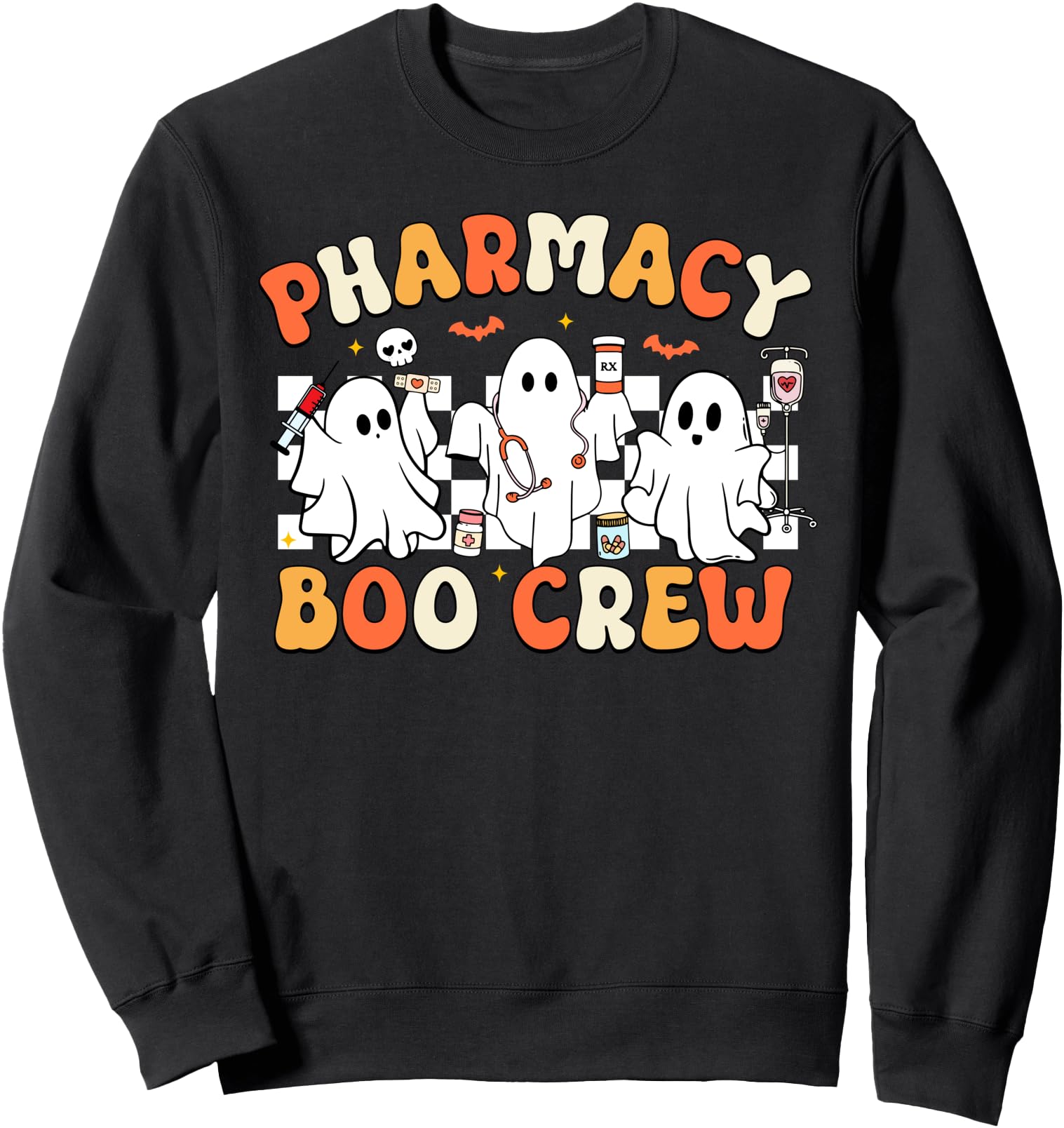 Exclusive Pharmacy Boo Crew Ghost Hoodie - Graphic Print Men Women - T-Shirt, Sweatshirt, Hoodie